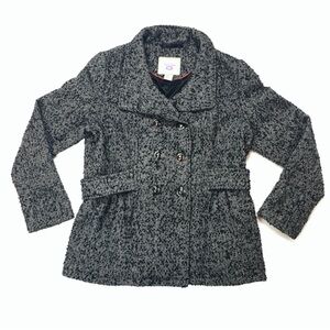 PINK ENVELOPE Classic Peacoat Jacket Tweed Dark Academia Wool Military XL Junior